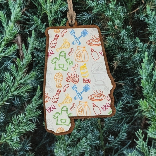 Alabama BBQ Christmas Ornament