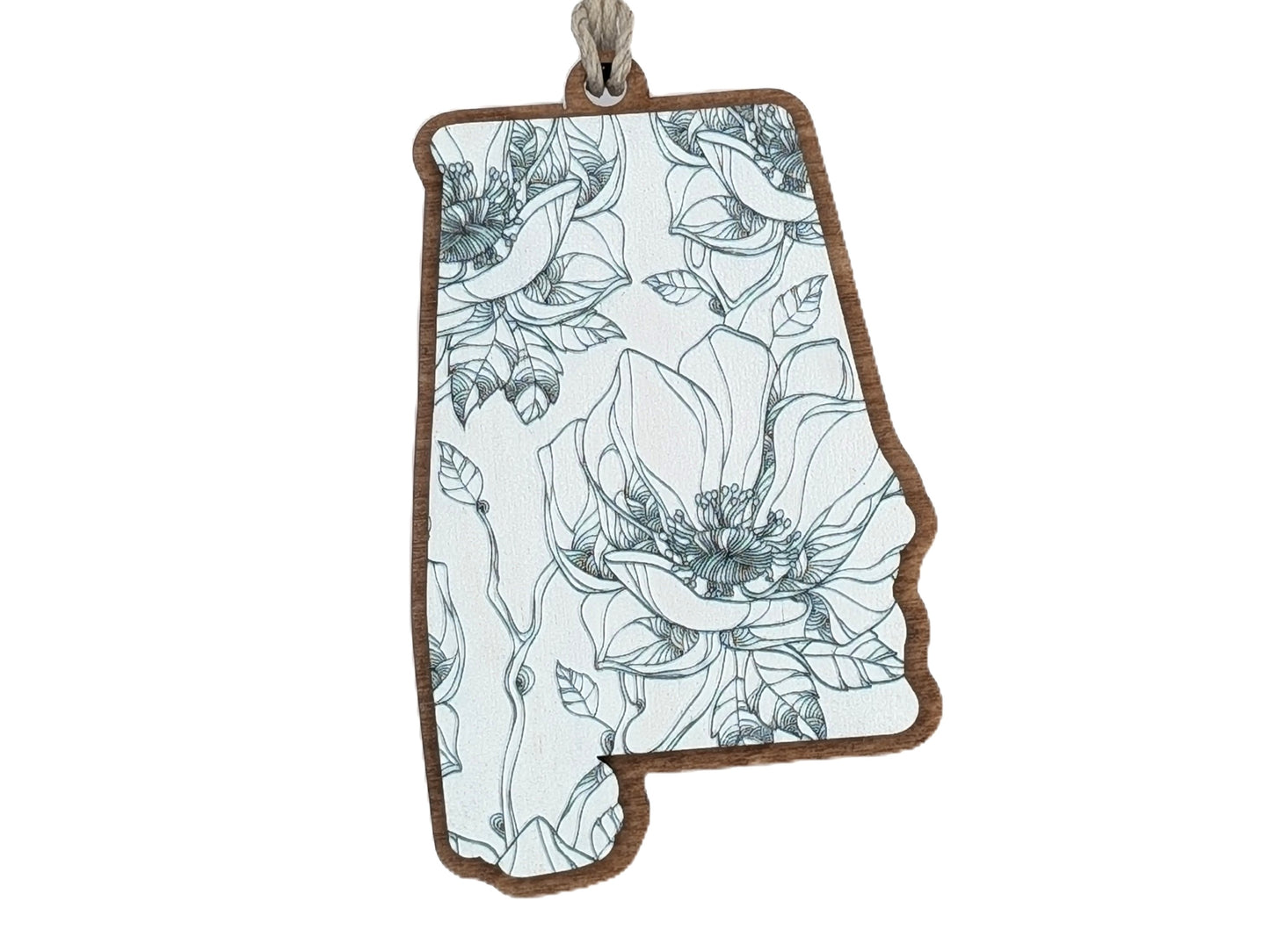 Alabama Magnolia Line Art Ornament