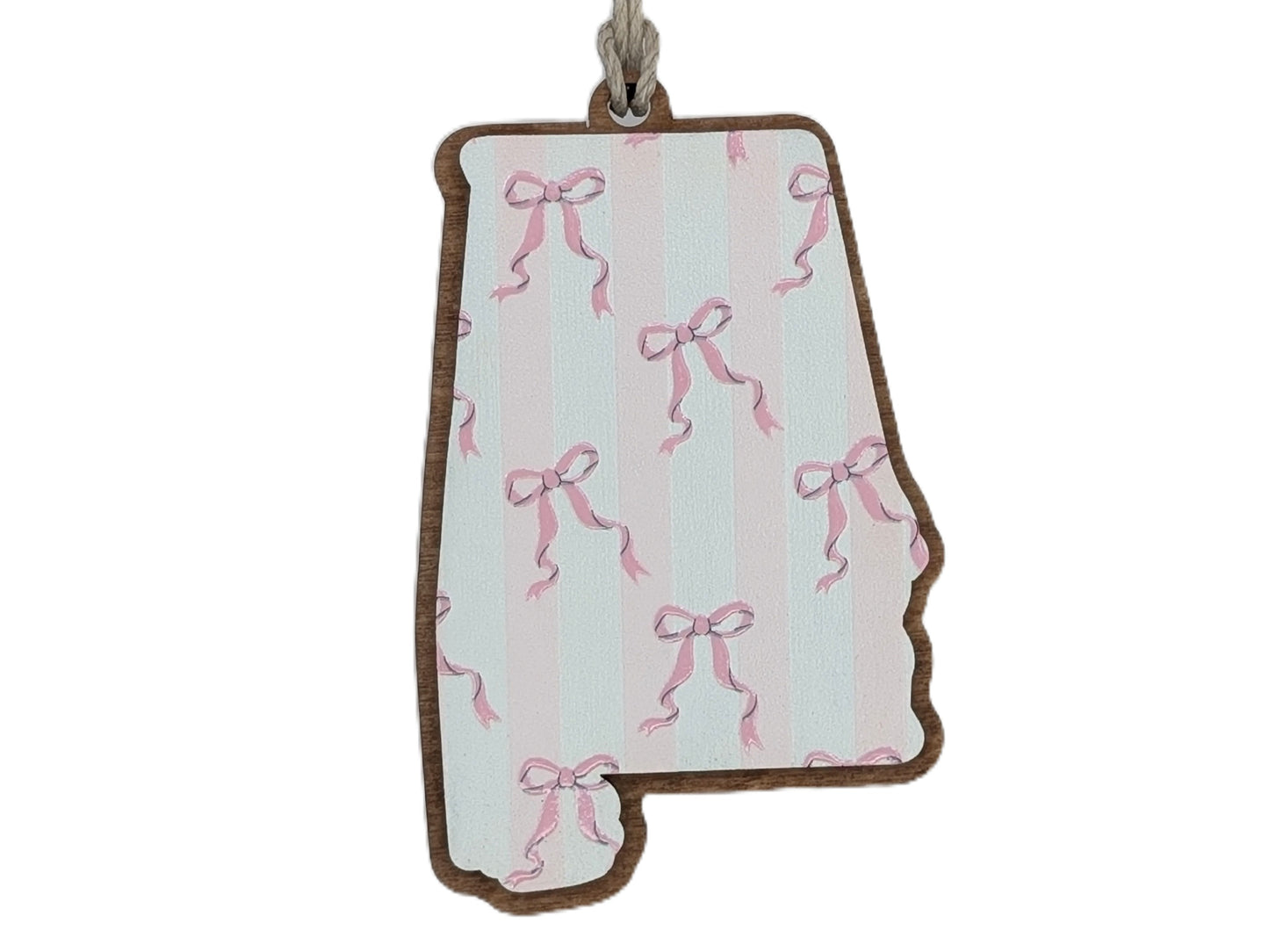 Alabama Pink Bow Ornament