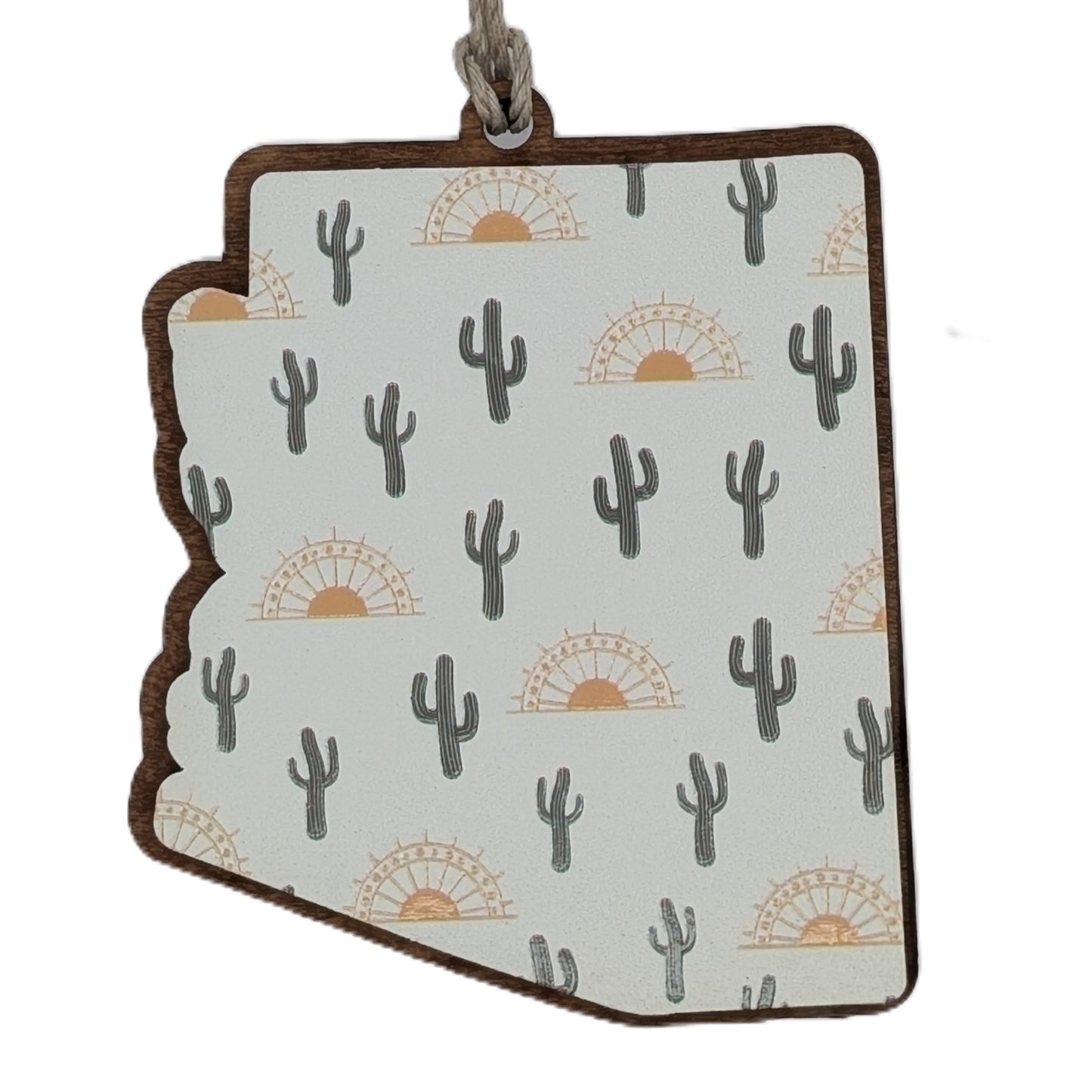 Arizona Desert Sunset Wooden Christmas Ornament