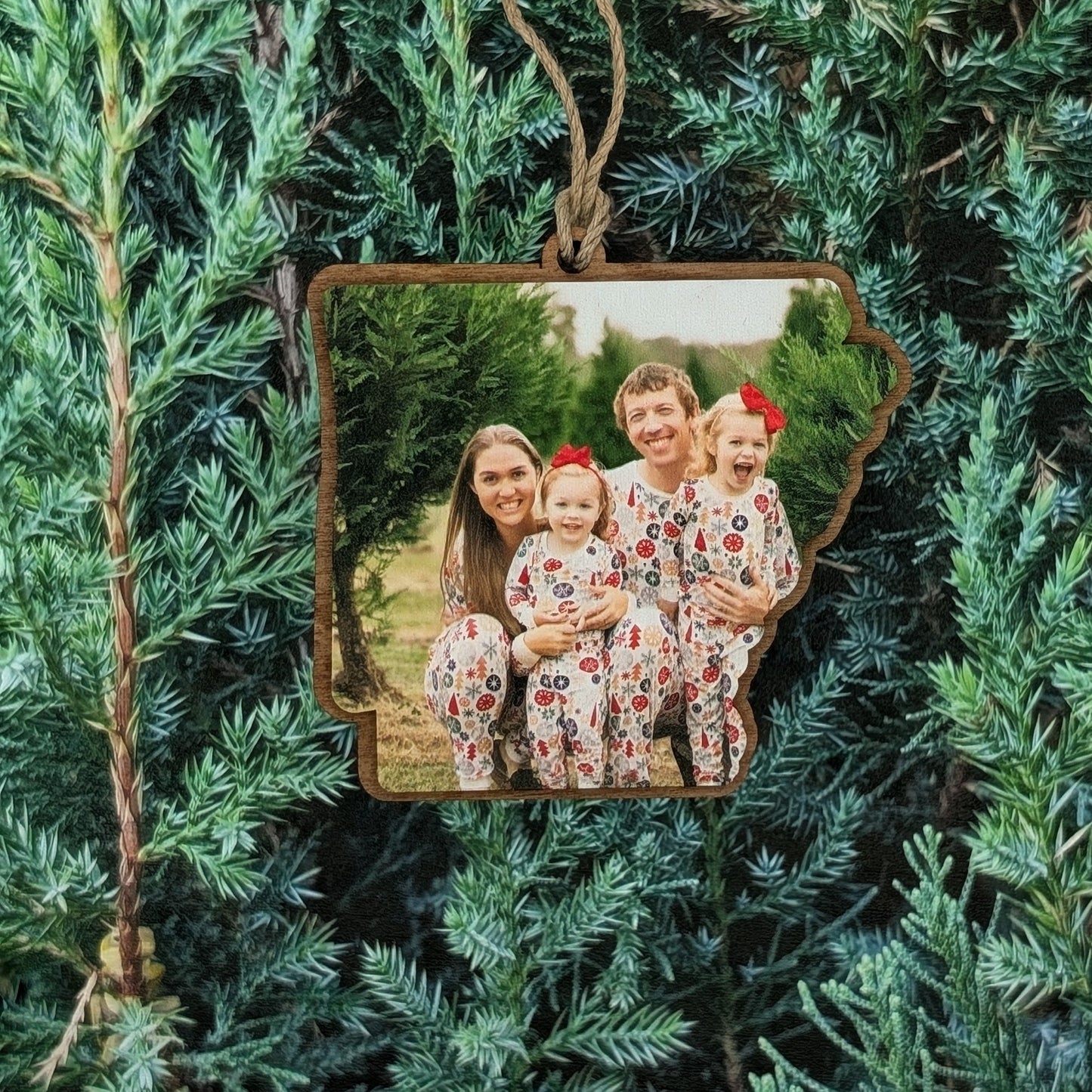 CUSTOM PHOTO Arkansas Christmas Ornament