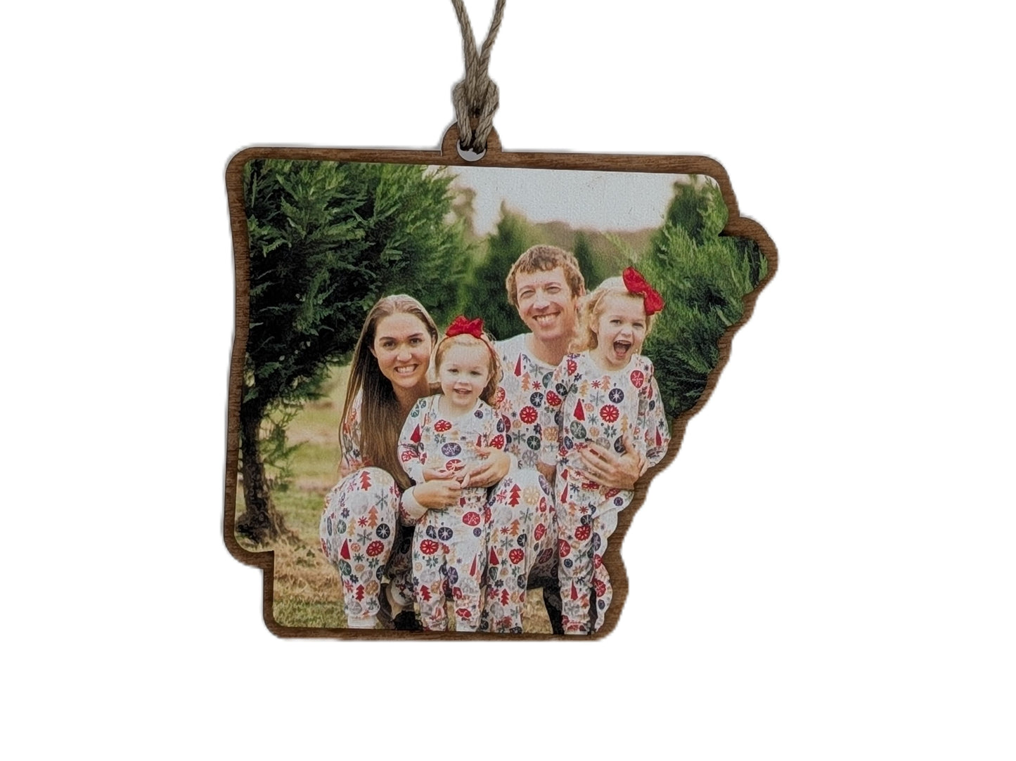 CUSTOM PHOTO Arkansas Christmas Ornament