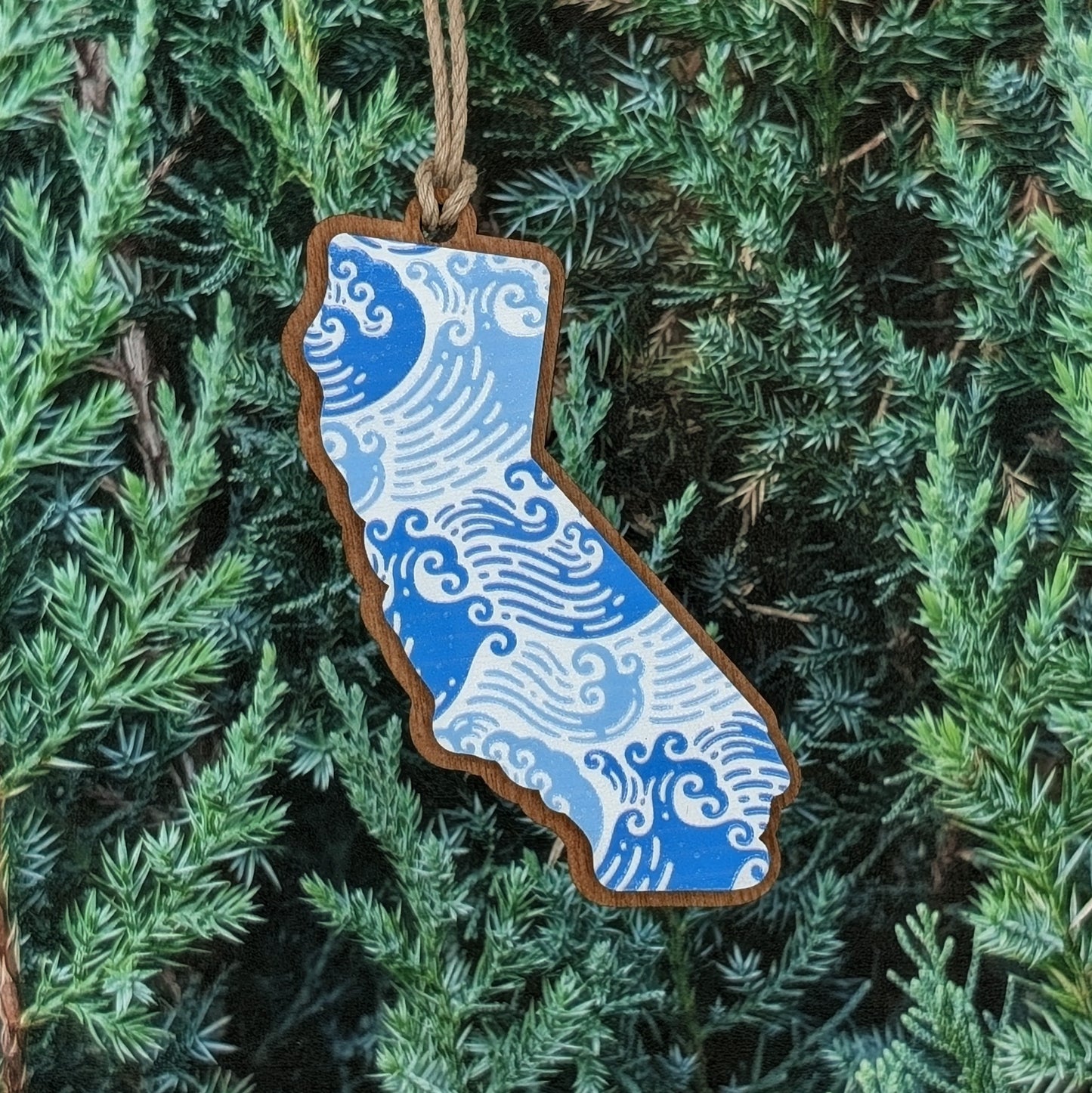 California Ocean Waves Ornament