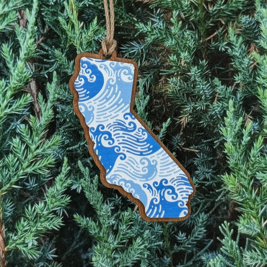 California Ocean Waves Ornament
