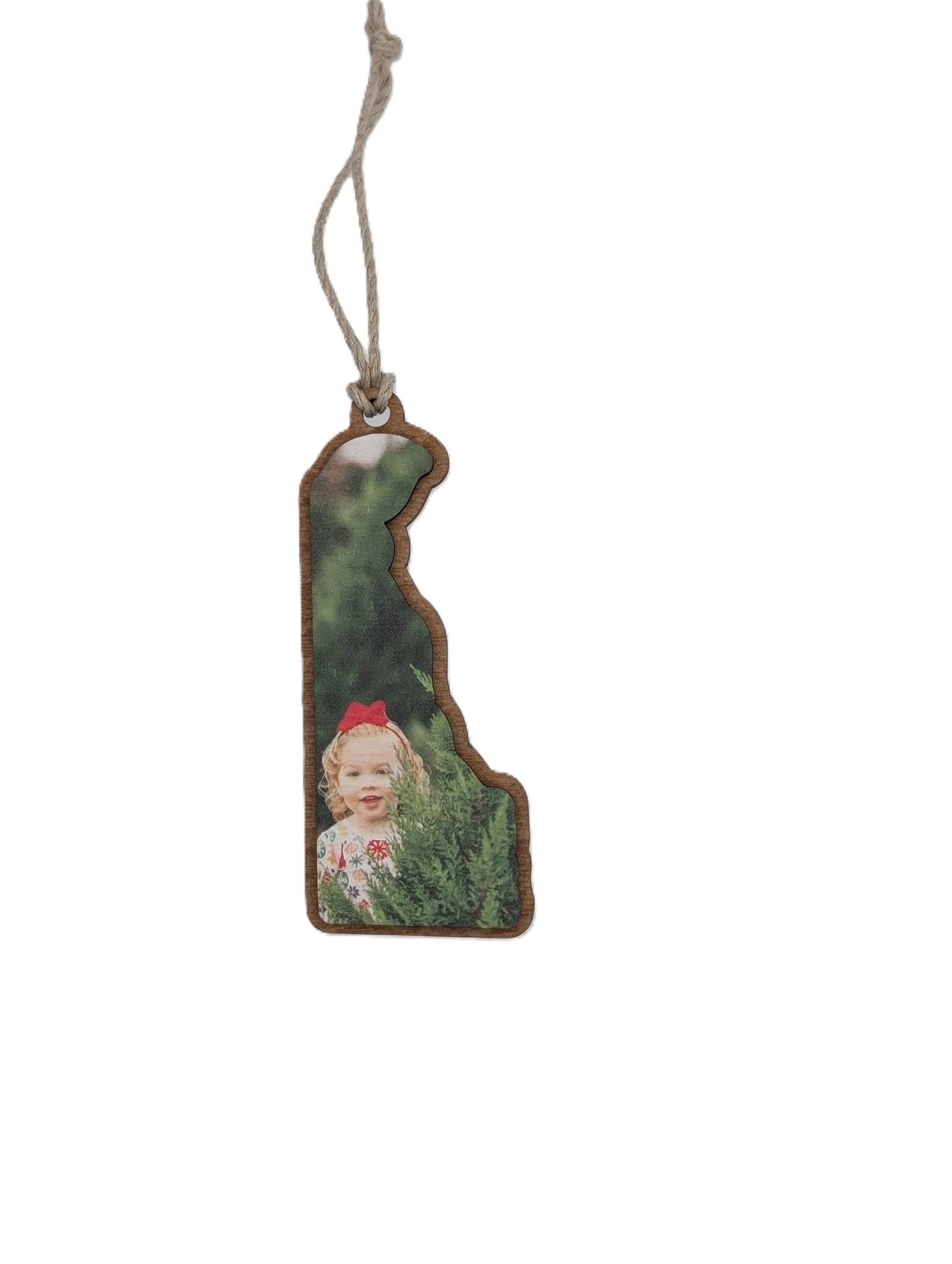 CUSTOM PHOTO Delaware Christmas Ornament