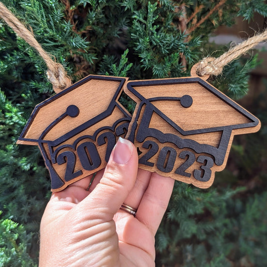 2024 Graduation Cap Christmas Ornament, 4 or 6 sided graduation cap