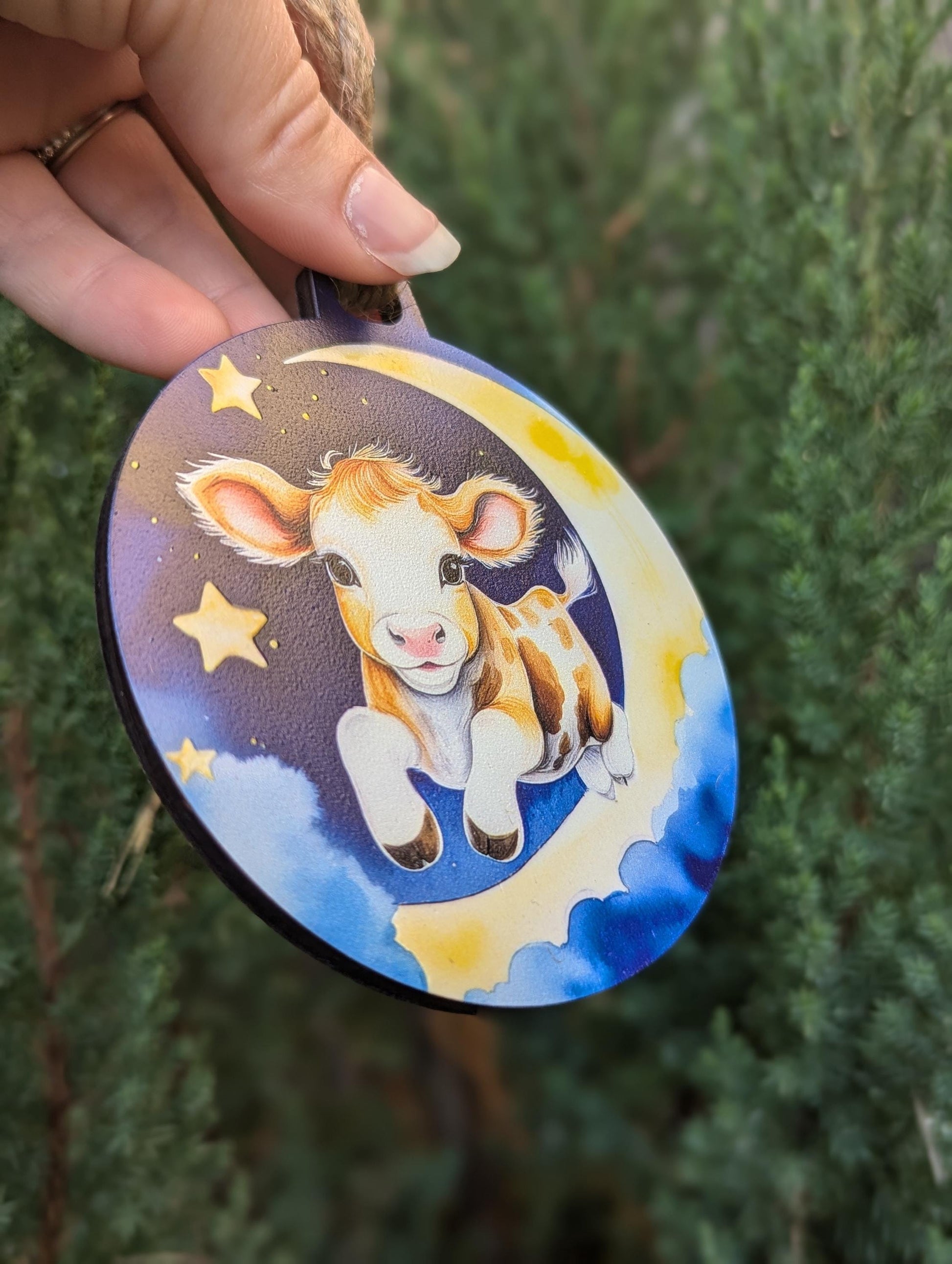 Cow Jumping over the Moon Christmas Ornament