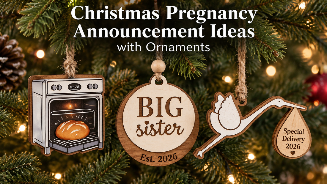 Christmas Pregnancy Announcement Ideas with Ornaments