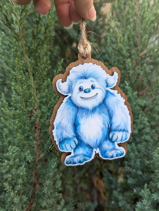 Yeti Christmas Ornament  White Sasquatch, Winter bigfoot, Abominable snowman