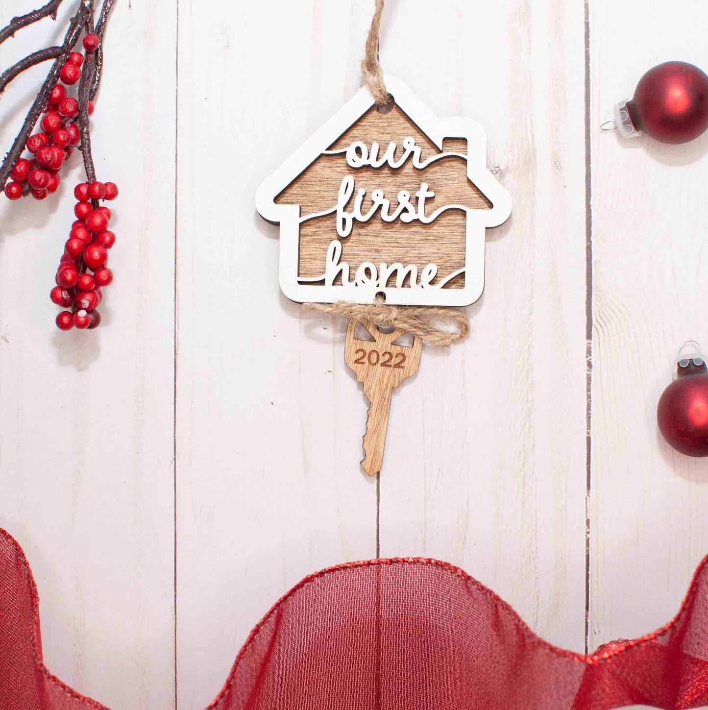 2024 Our First Home Christmas Ornament, Agent Closing Gift For Seller, New Home Gift, Cute House Ornament