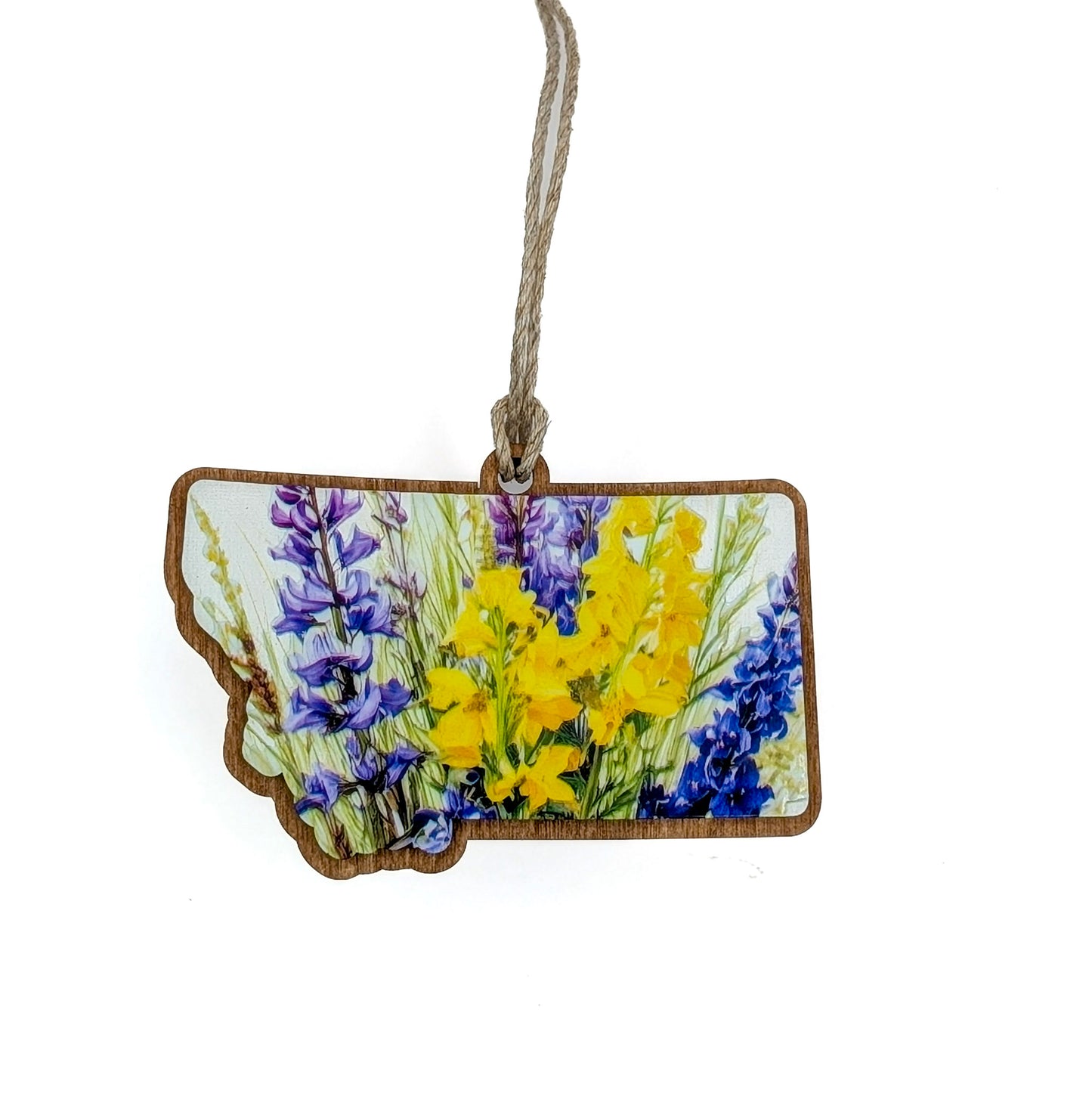 Montana Wildflower Wooden Christmas Ornament