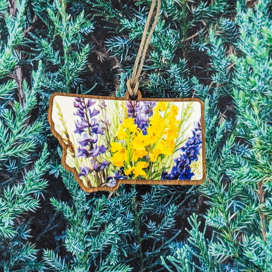 Montana Wildflower Wooden Christmas Ornament