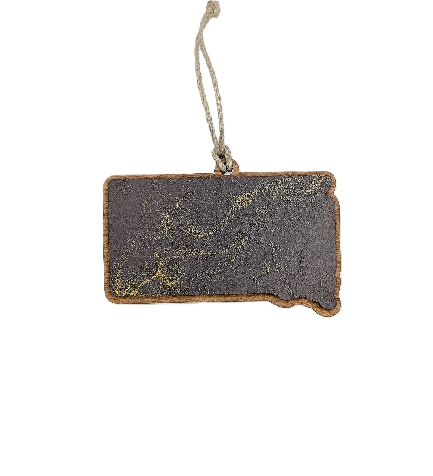 South Dakota Gold Rush Wooden Christmas Ornament