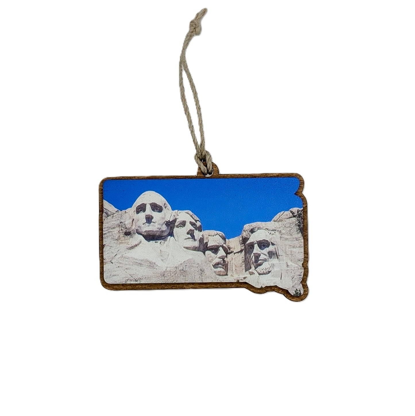 South Dakota Mount Rushmore Wooden Christmas Ornament