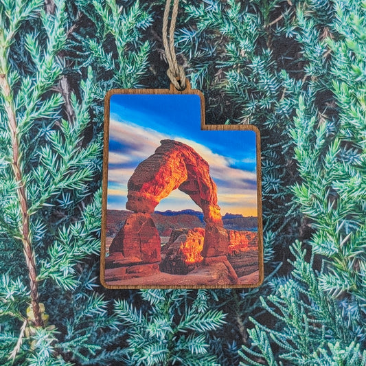 Utah Arch Wooden Christmas Ornament
