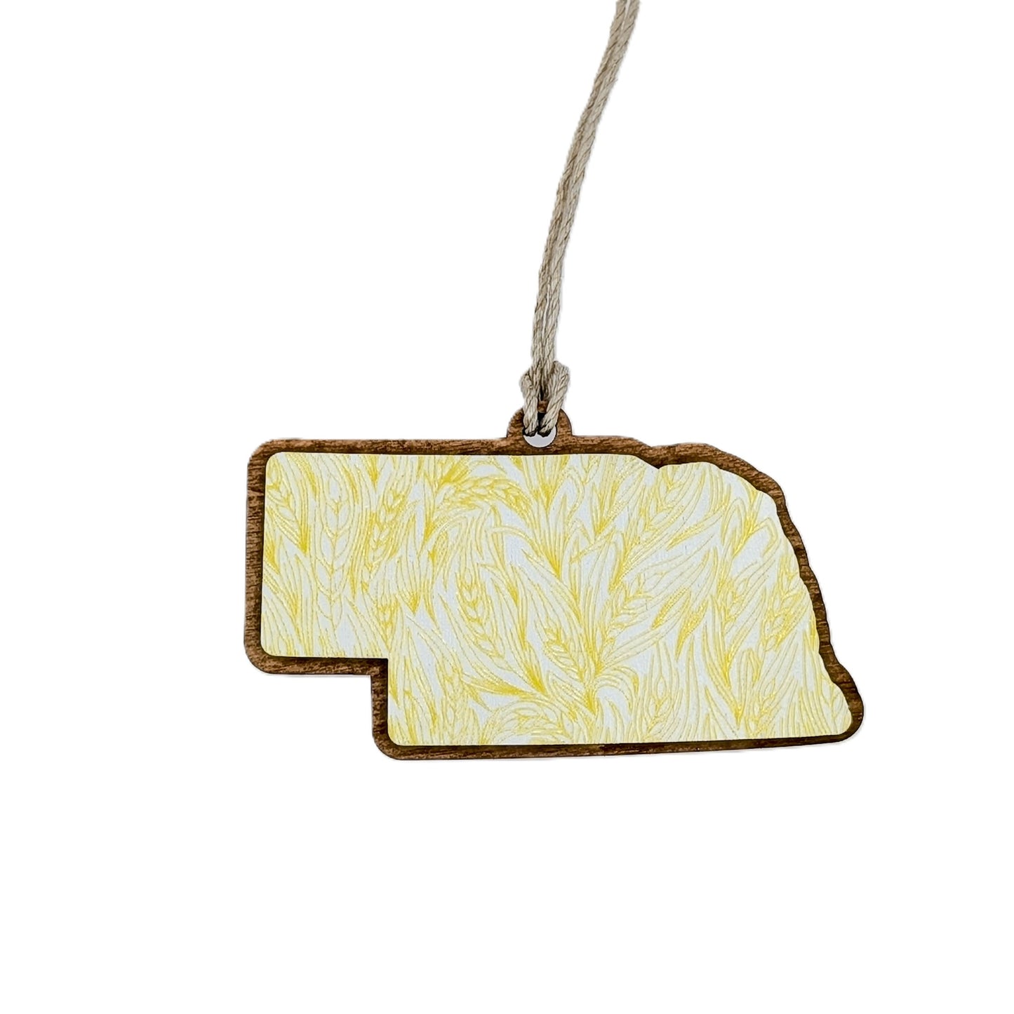 Nebraska Wheat Field Wooden Christmas Ornament