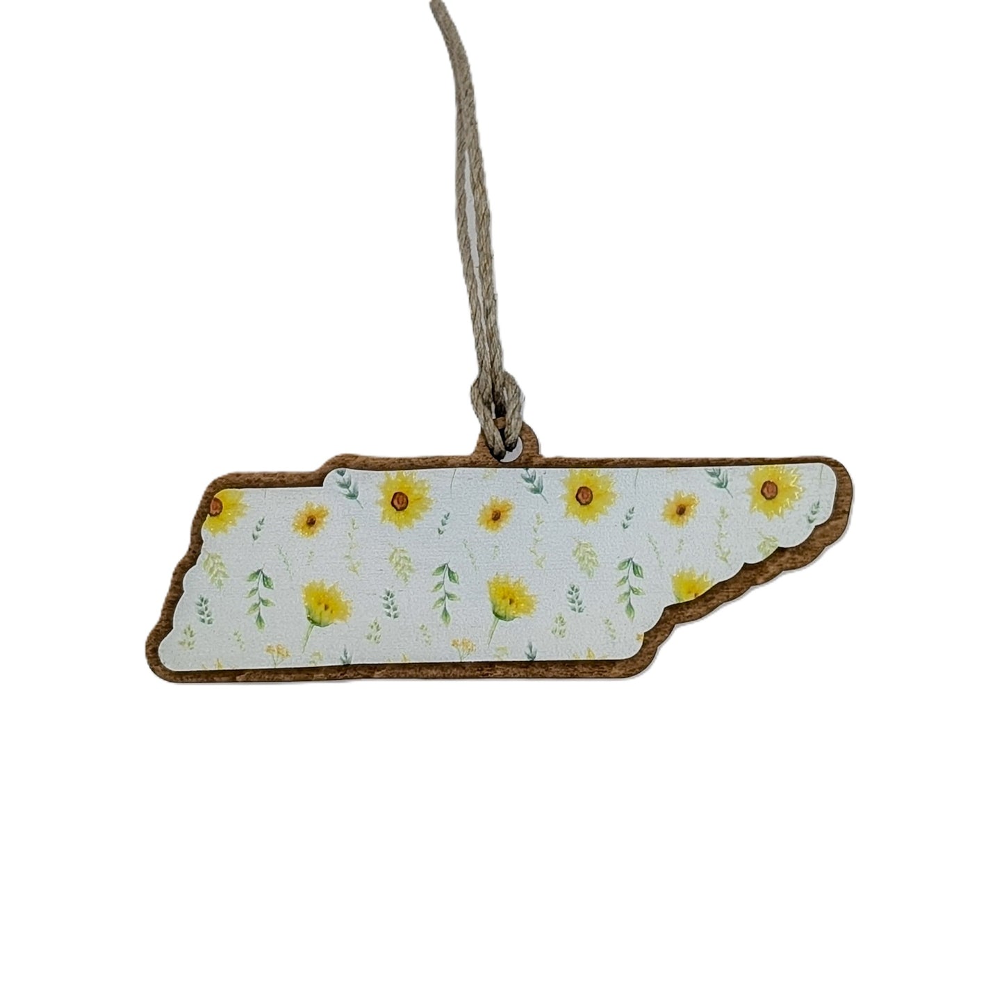 Tennessee Yellow Wildflower Pattern Wooden Christmas Ornament