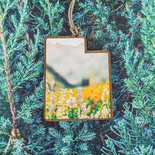 Utah Alpine Meadow Wooden Christmas Ornament