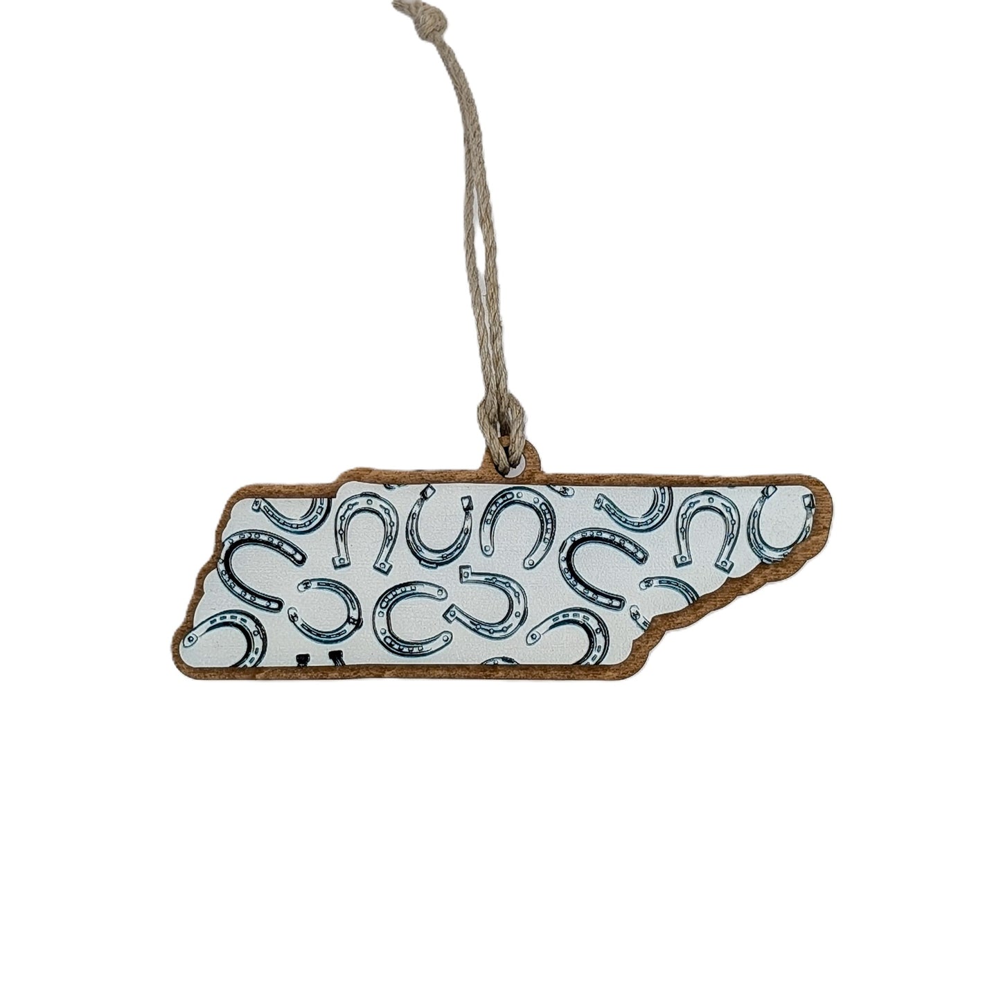 Tennessee Horseshoe Pattern Wooden Christmas Ornament