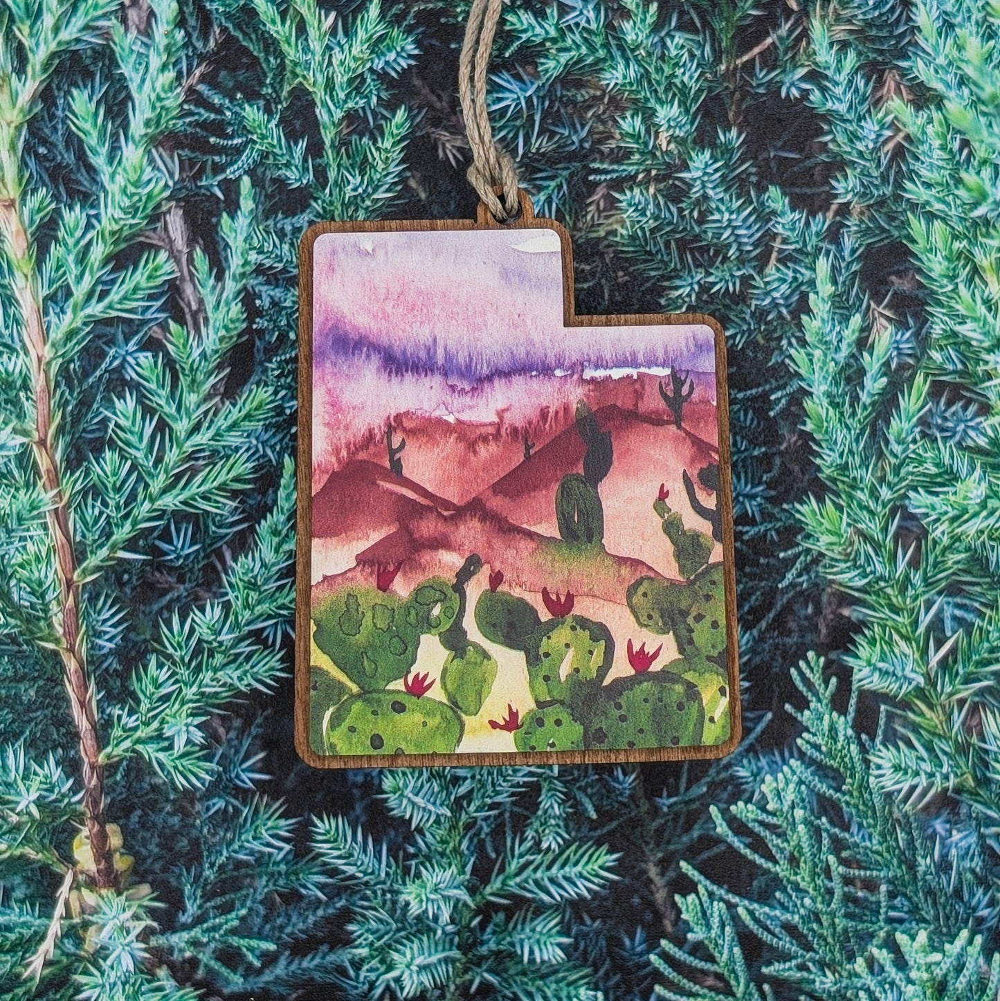 Utah Painted Desert Wooden Christmas Ornament