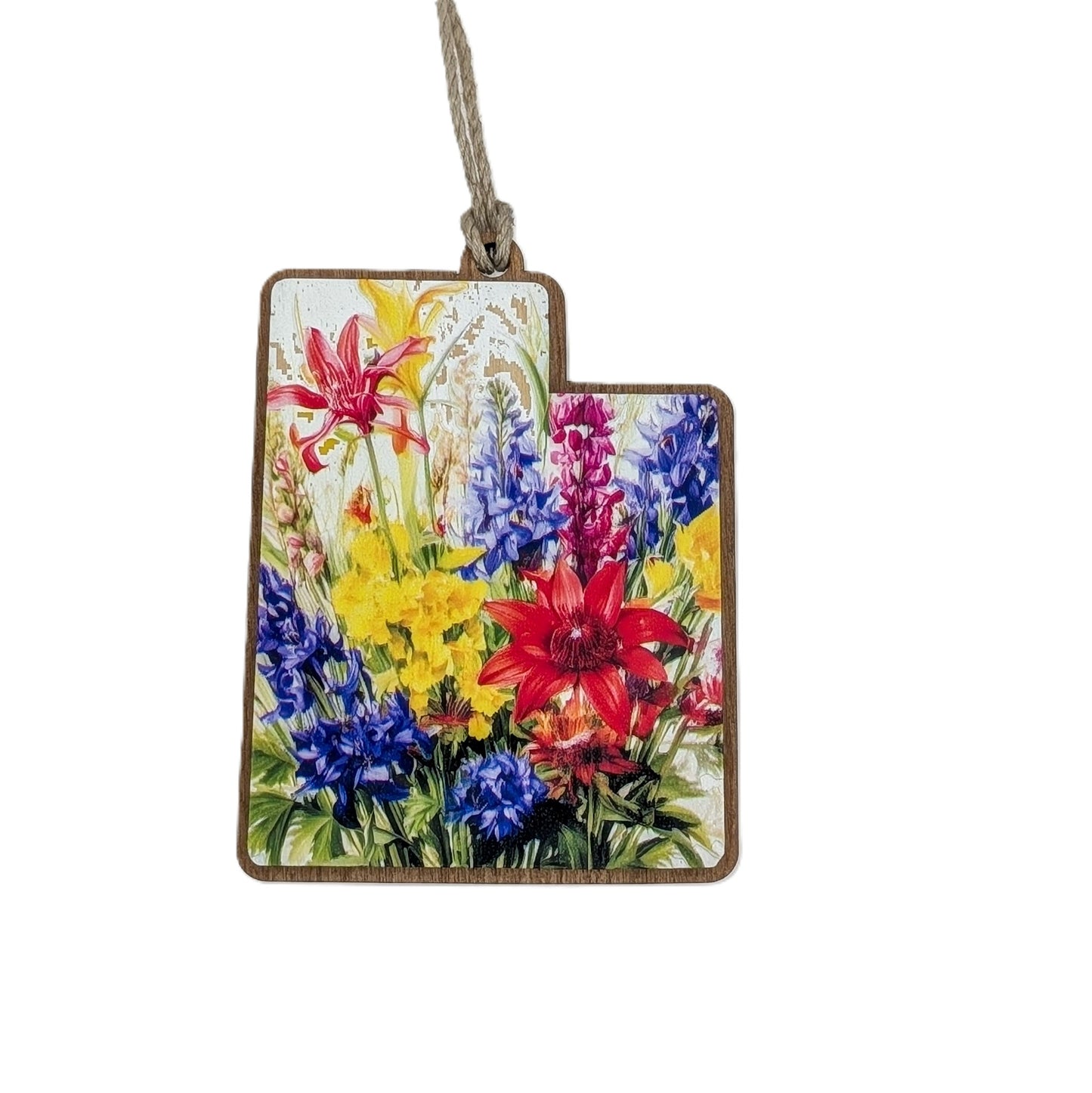 Utah Wildflower Wooden Christmas Ornament