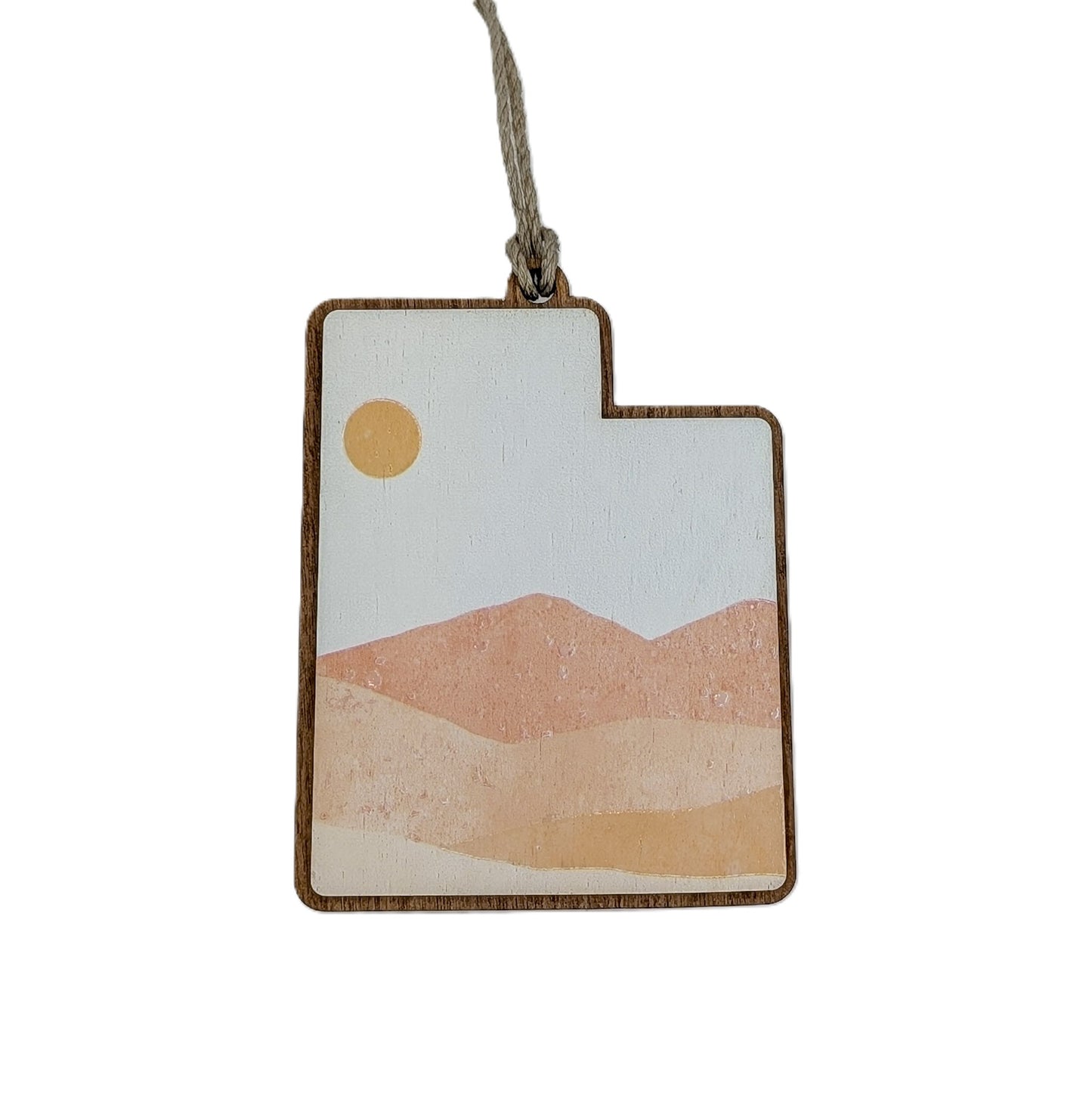 Utah Desert Sun Wooden Christmas Ornament
