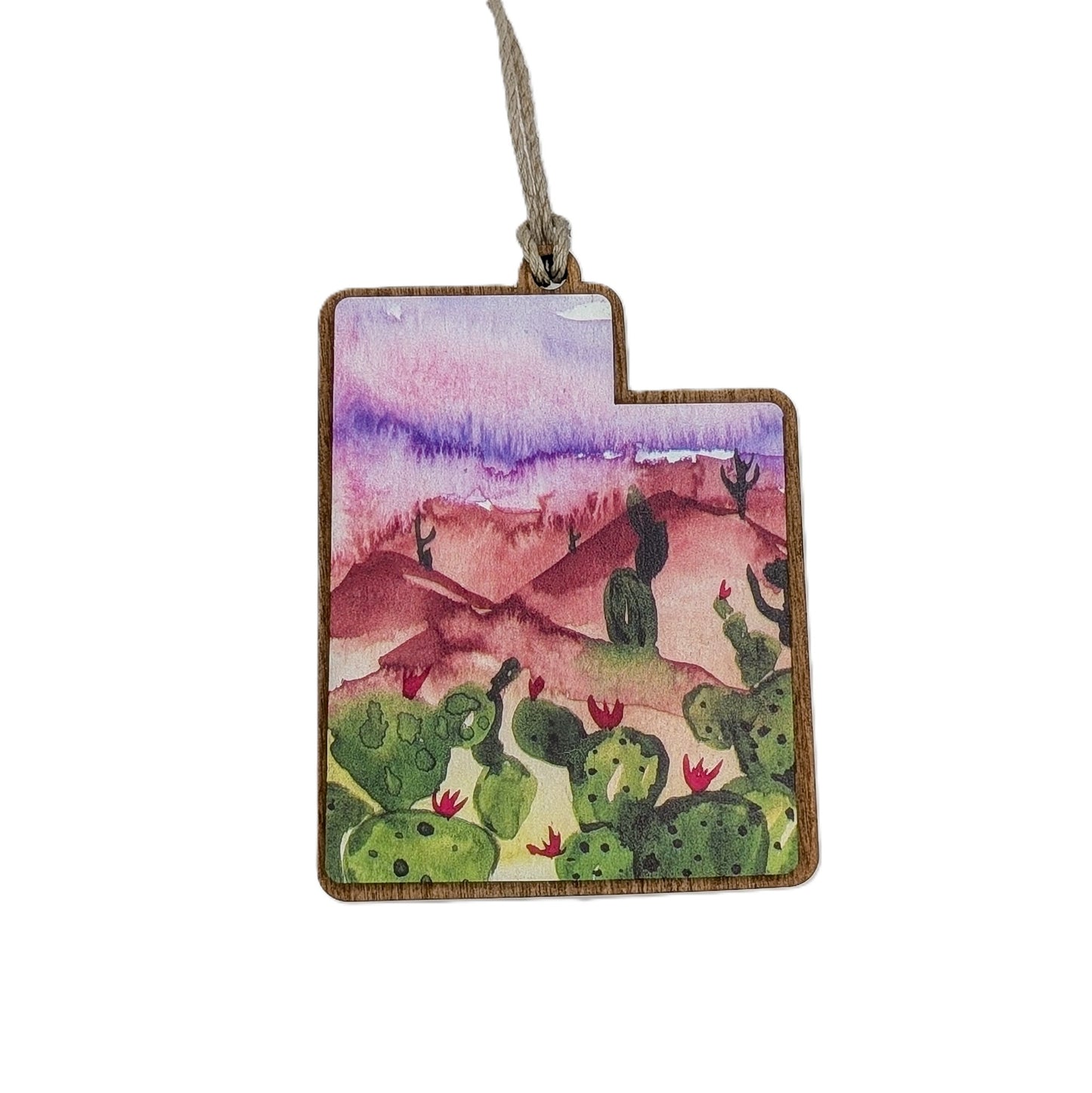 Utah Painted Desert Wooden Christmas Ornament