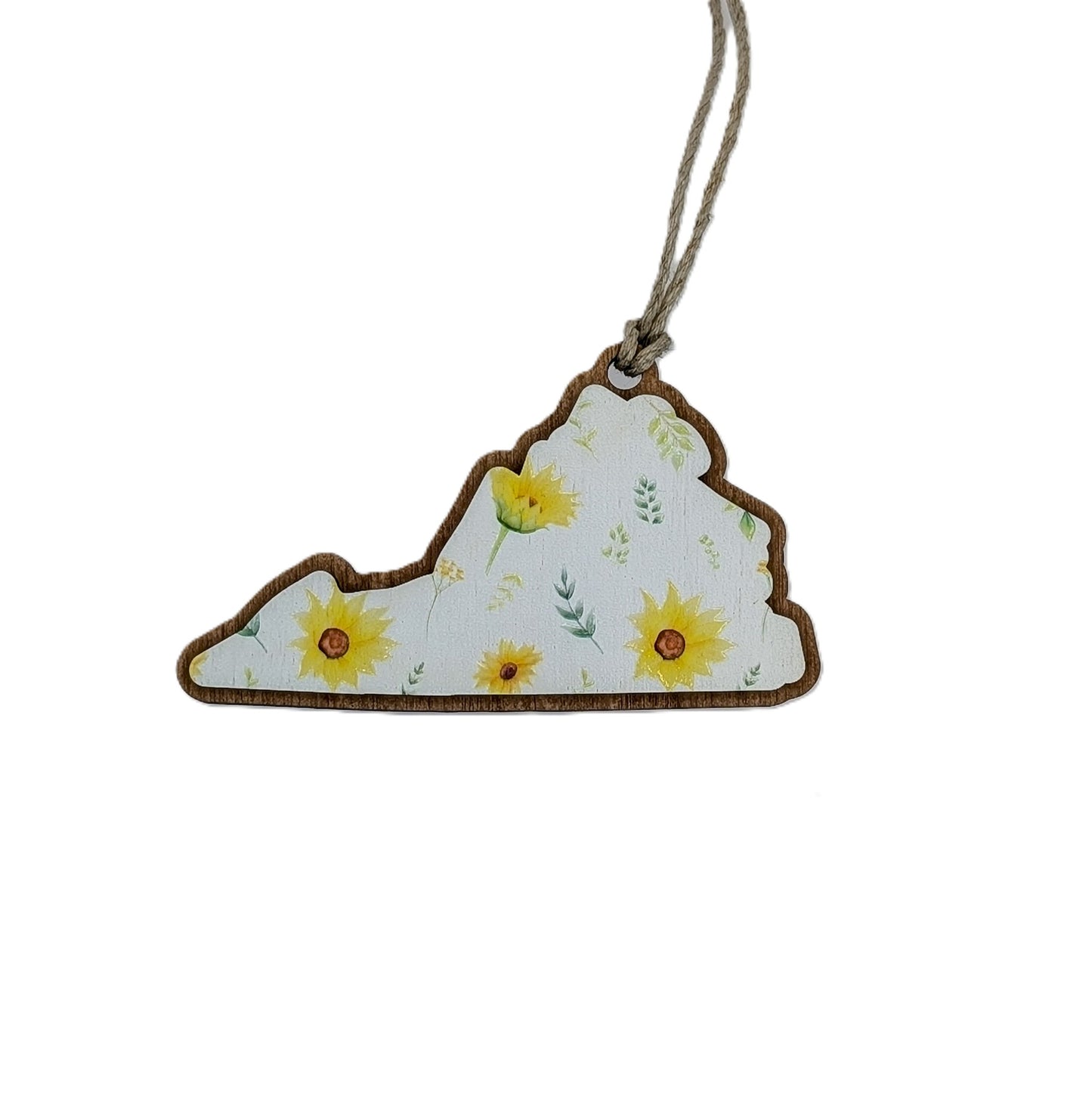 Virginia Sunflower Wooden Christmas Ornament