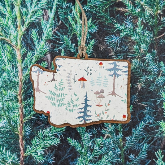 Washington Pacific Northwest Forest Wooden Christmas Ornament