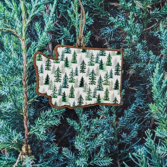 Washington Evergreen Wooden Christmas Ornament