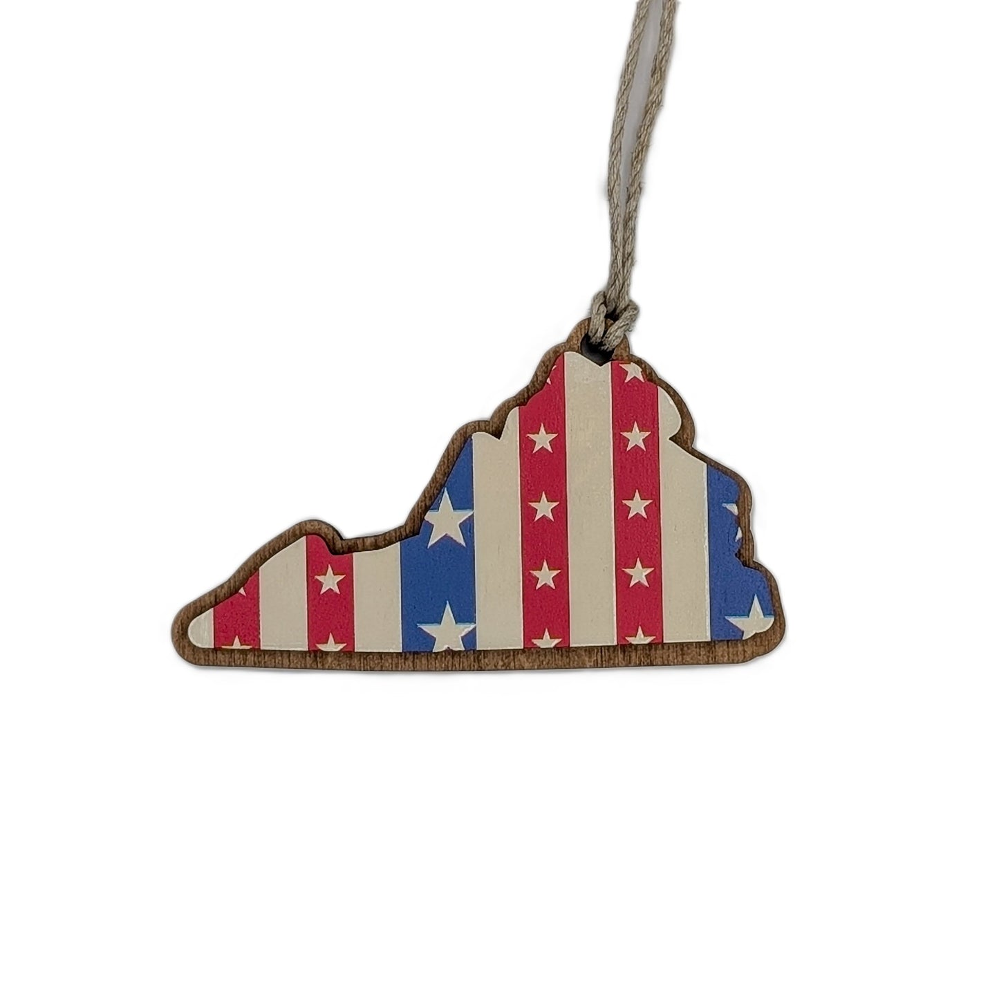 Virginia  Patriotic Wooden Christmas Ornament