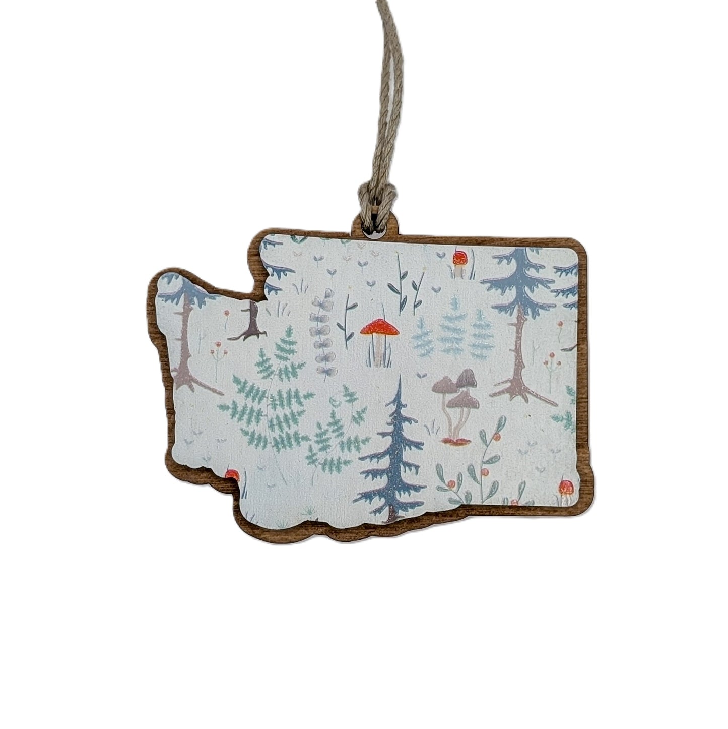 Washington Pacific Northwest Forest Wooden Christmas Ornament