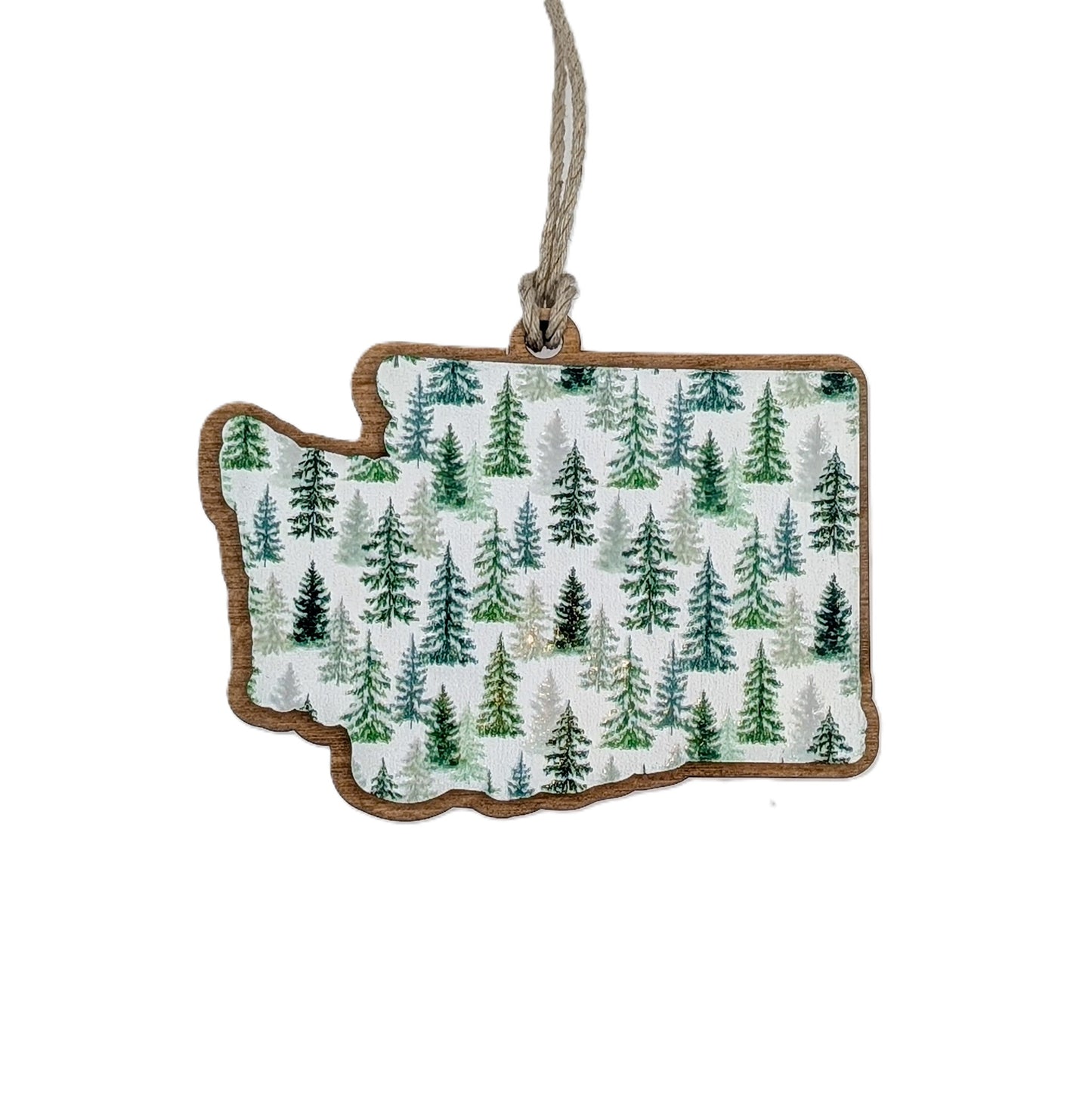 Washington Evergreen Wooden Christmas Ornament