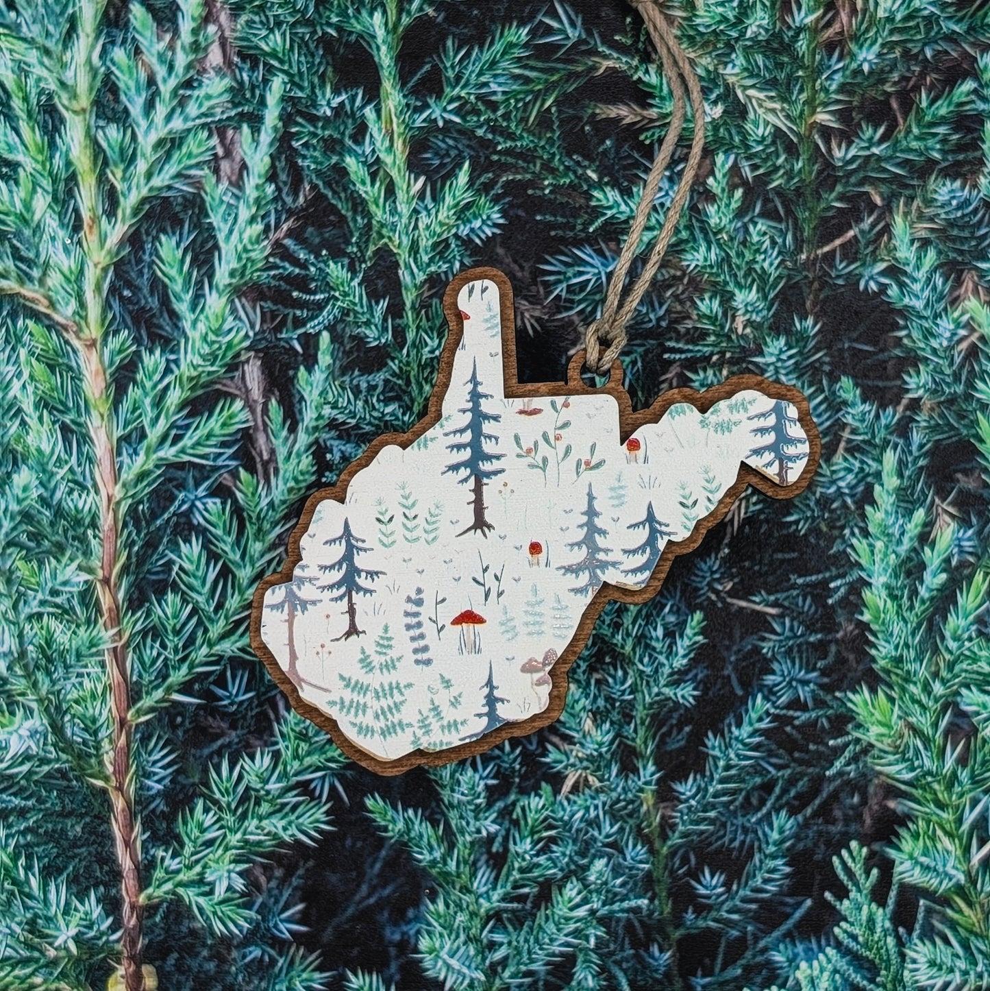 West Virginia Wildflower Wooden Christmas Ornament