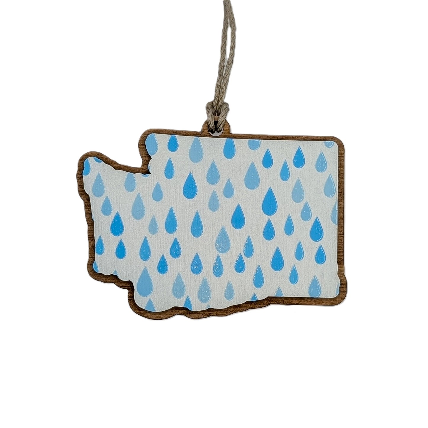 Washington Rain Wooden Christmas Ornament