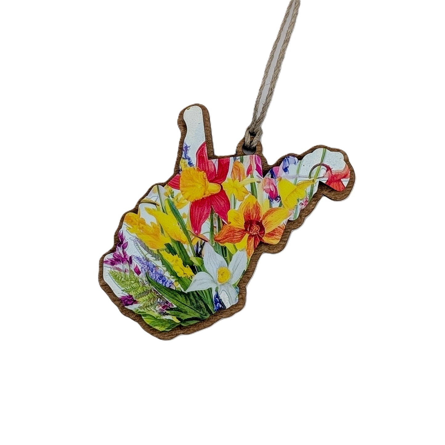 West Virginia Wildflower Wooden Christmas Ornament