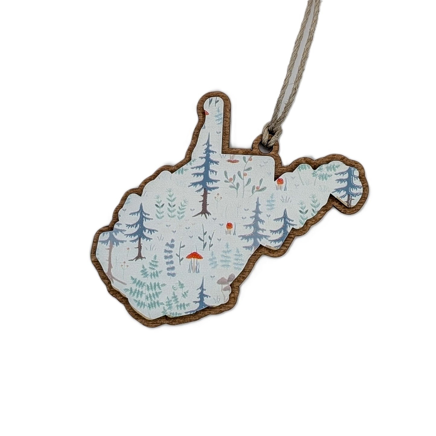 West Virginia Wildflower Wooden Christmas Ornament