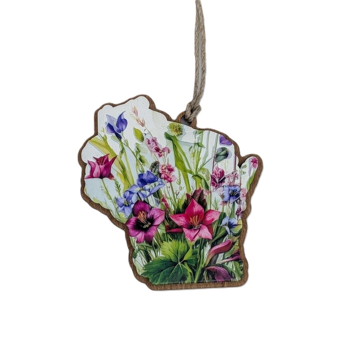 Wisconsin Wildflower Wooden Christmas Ornament