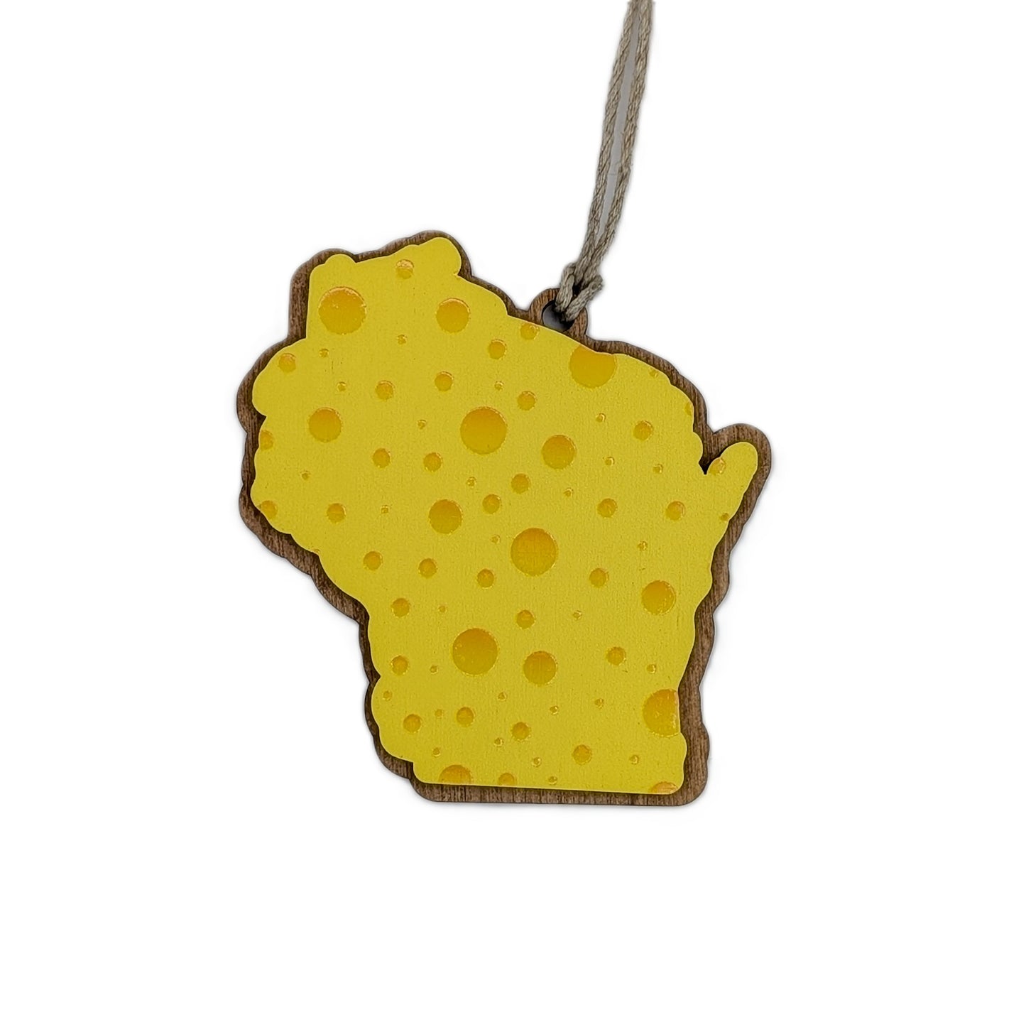Wisconsin Cheese Wooden Christmas Ornament