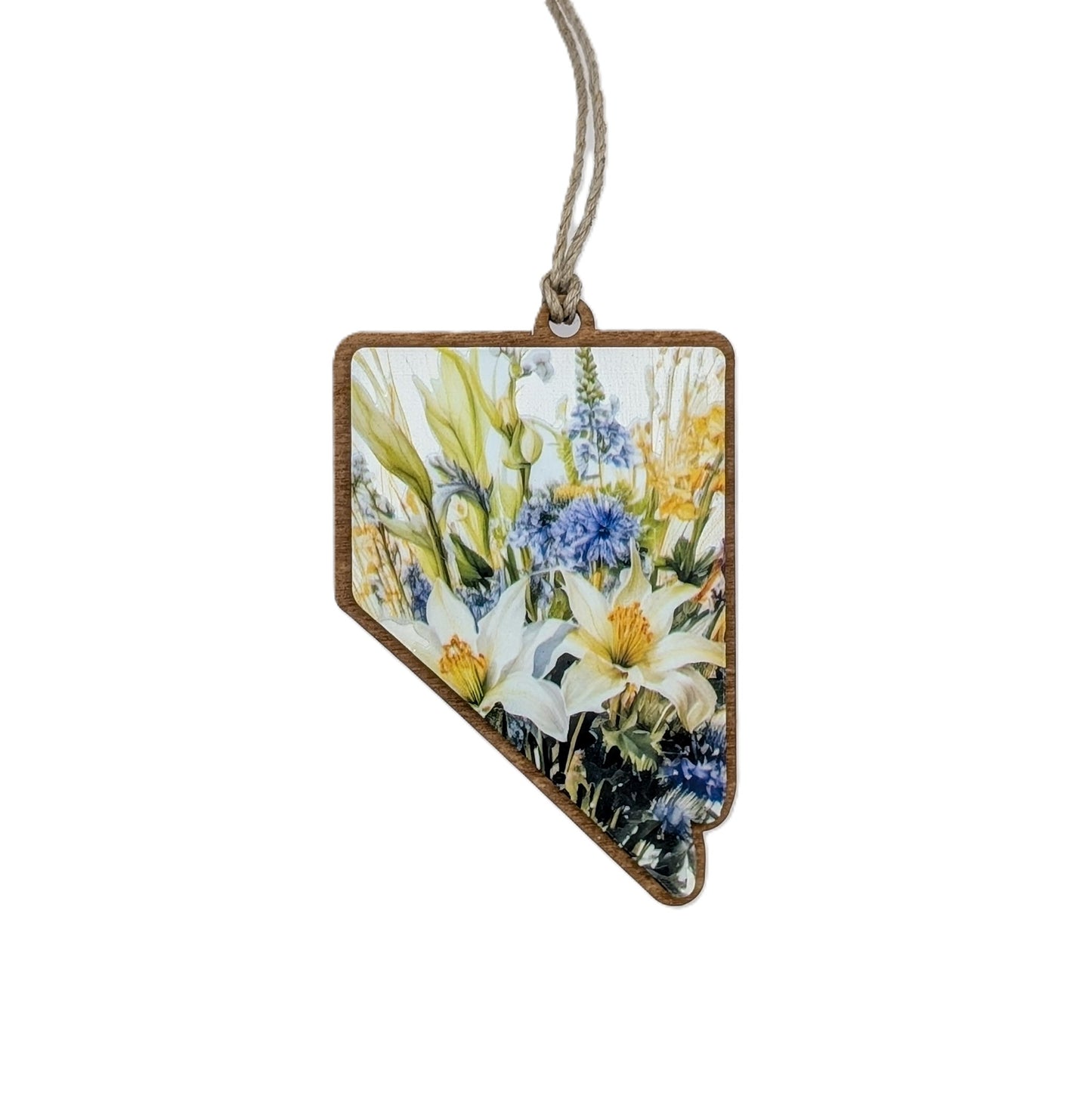 Nevada Wildflower Wooden Christmas Ornament