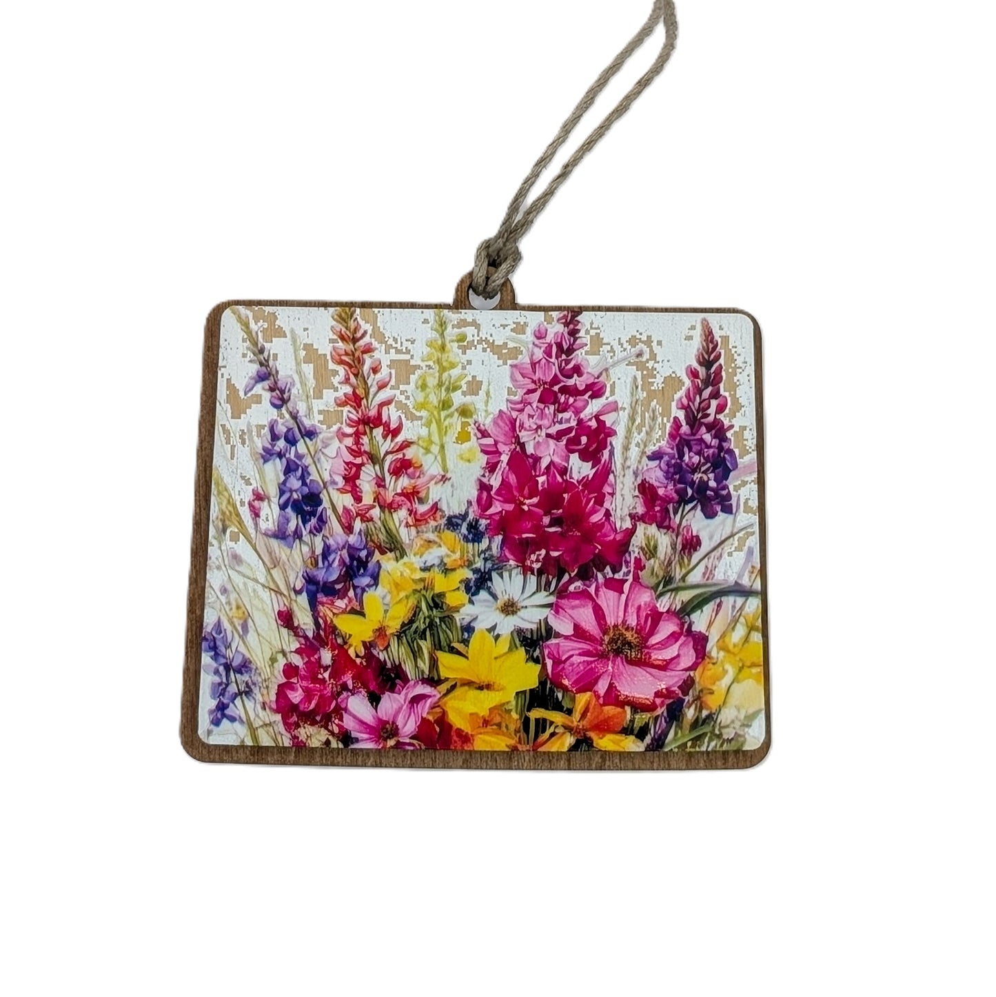 Wyoming Wildflower Wooden Christmas Ornament