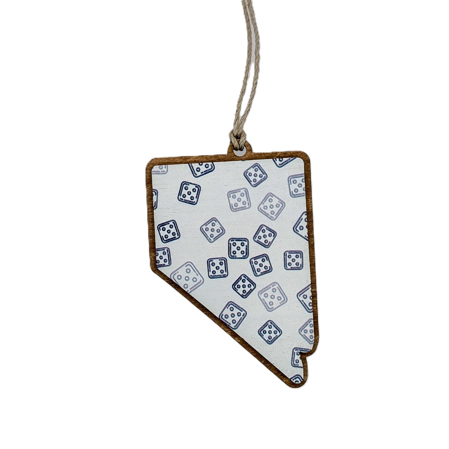Nevada Dice Wooden Christmas Ornament
