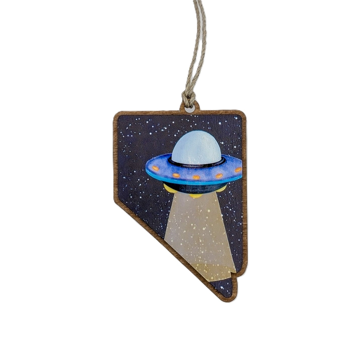 Nevada UFO Wooden Christmas Ornament