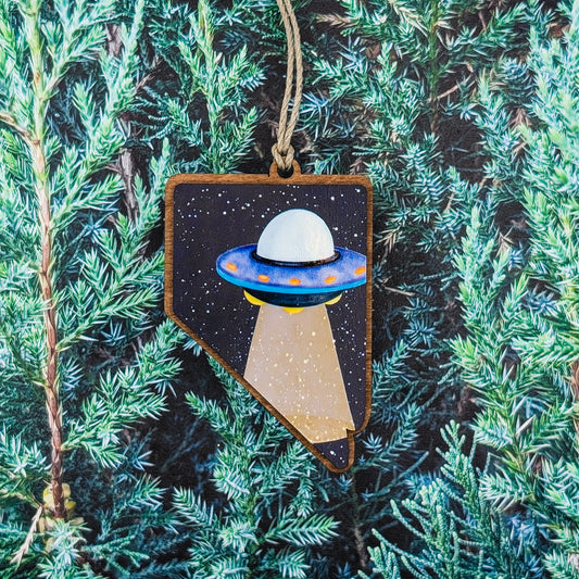 Nevada UFO Wooden Christmas Ornament