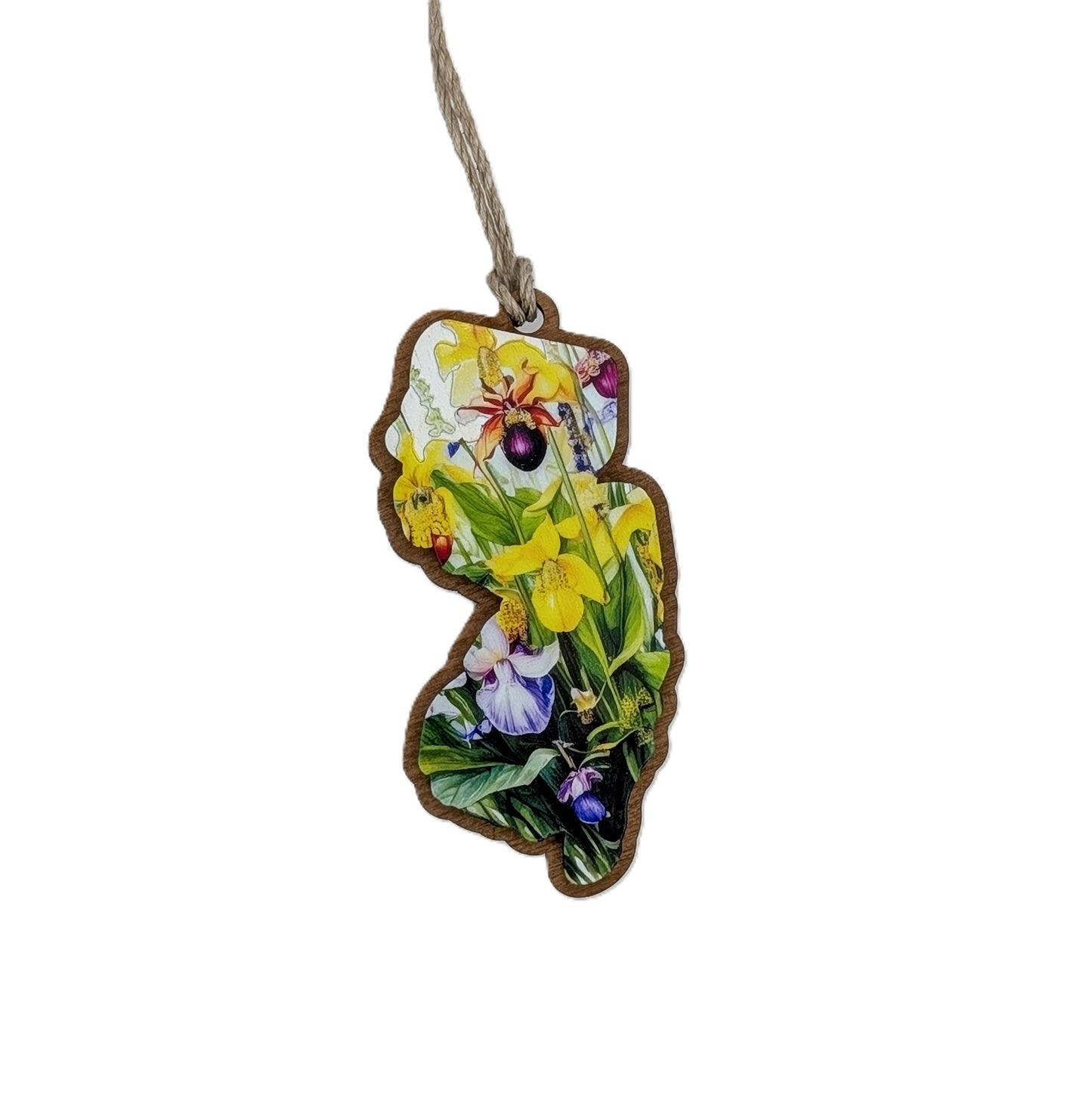 New Jersey Wildflower Wooden Christmas Ornament