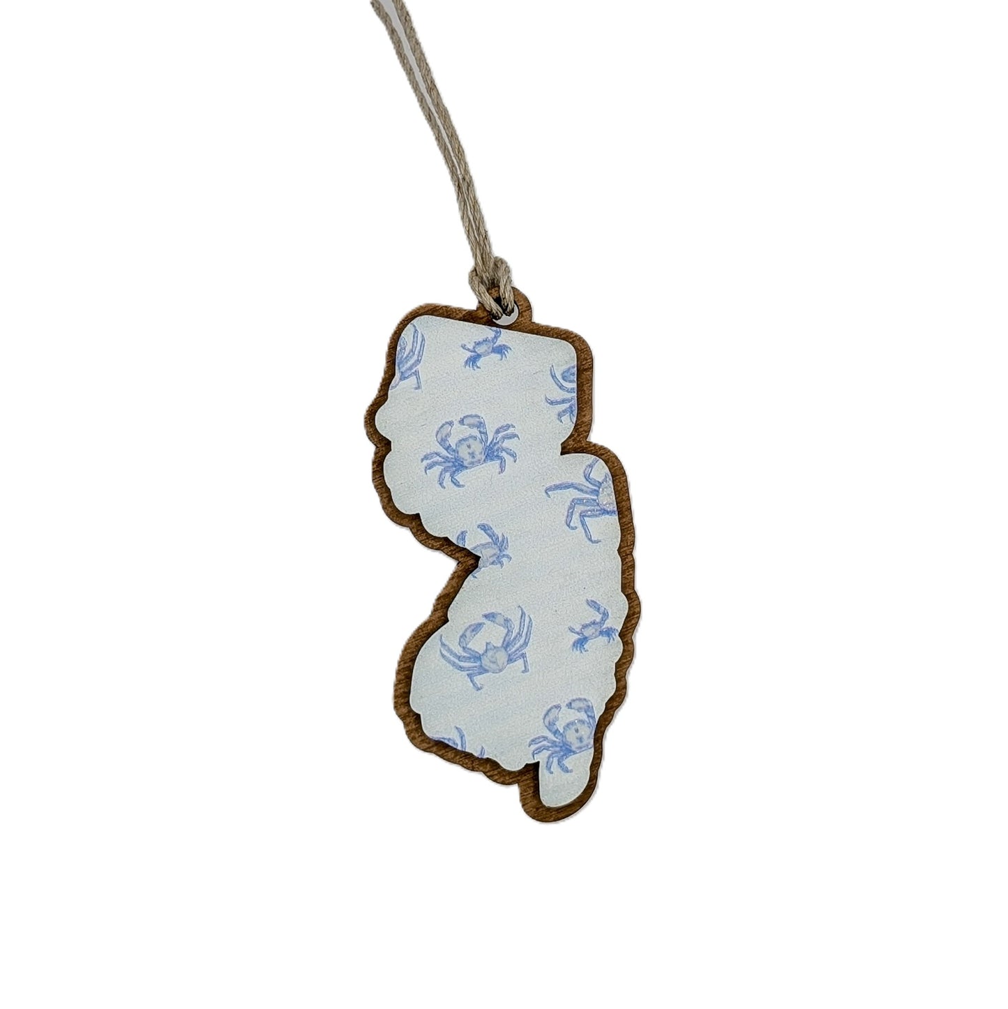 New Jersey Blue Crab Wooden Christmas Ornament