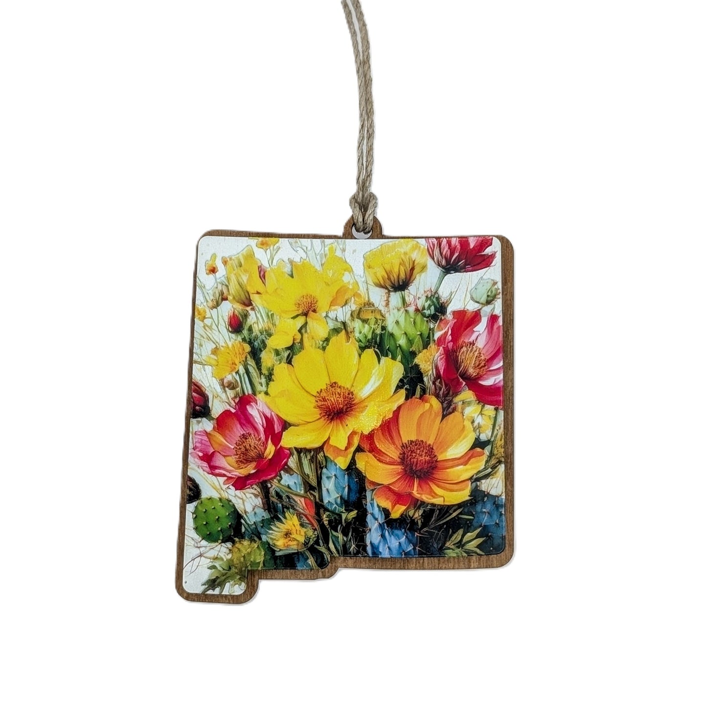 New Mexico Wildflower Wooden Christmas Ornament