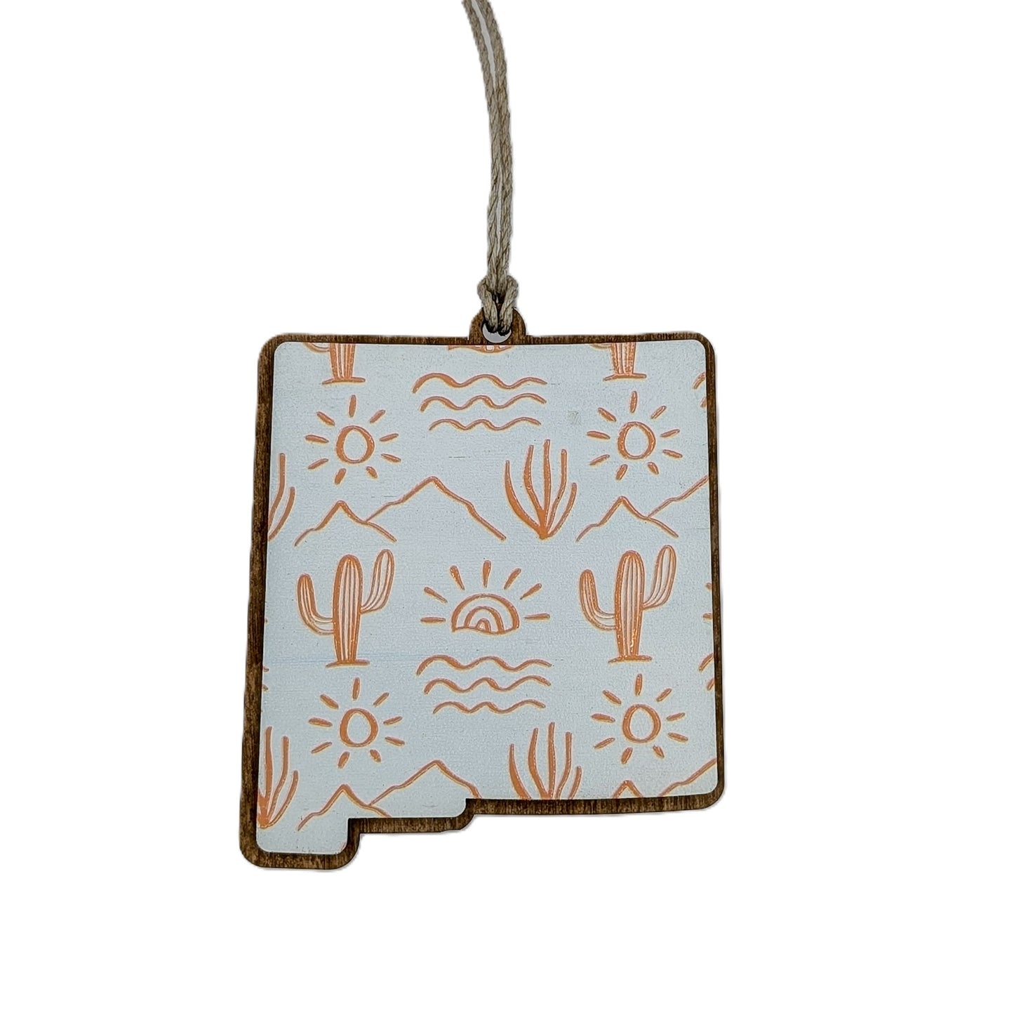 New Mexico Desert Pattern Wooden Christmas Ornament