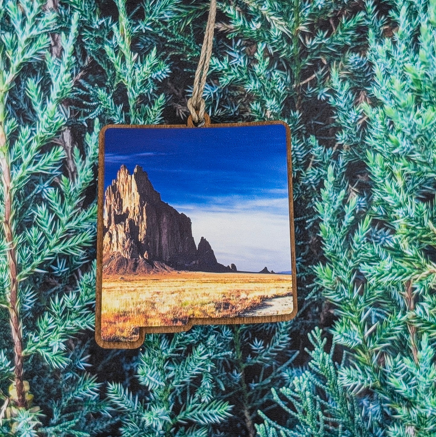 New Mexico Monument Valley Wooden Christmas Ornament