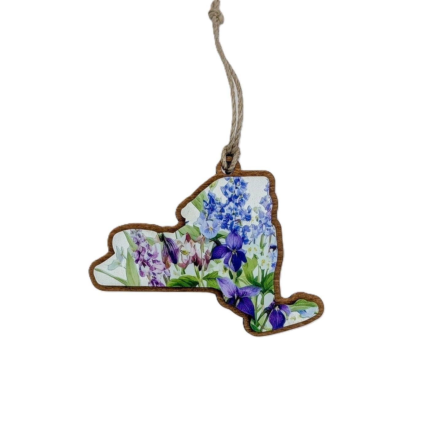 New York Wildflower Wooden Christmas Ornament
